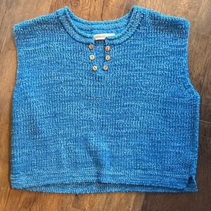 Zenana Outfitters Blue Sleeveless Sweater